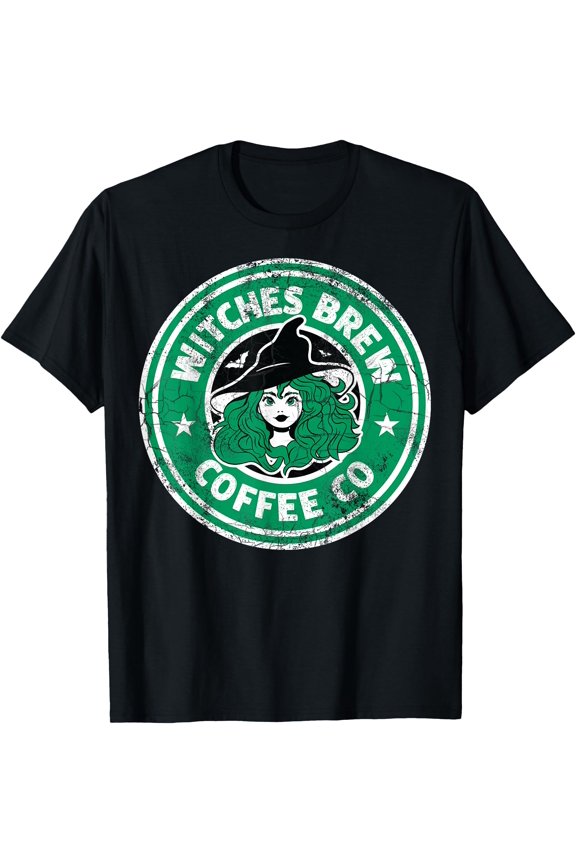 Tee With Retro Witches Brew Coffee Co
