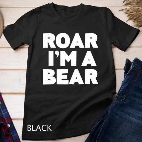 Kiraa Tee With Roar I'M A Bear T-Shirt Halloween Costume Shirt Premium Unisex T-Shirt