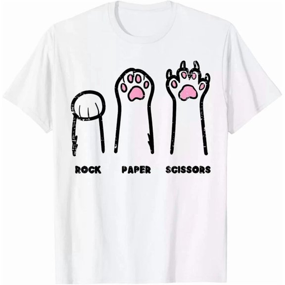 Kiraa Tee With Rock Paper Scissors Cat Paws Girls Toddler T-Shirt Birthday Gifts; For Men & Women