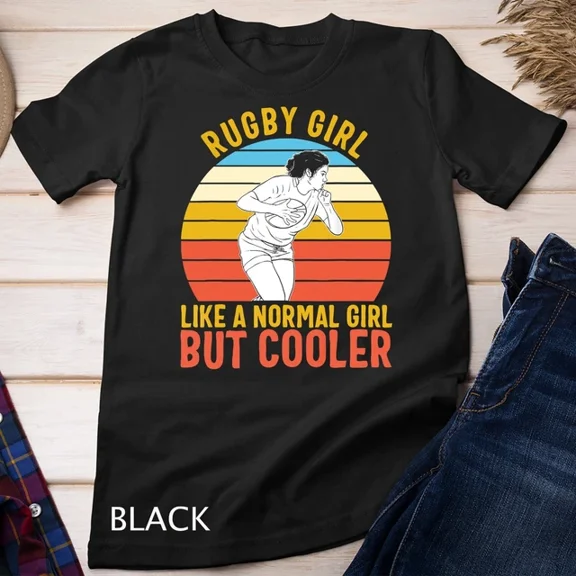 Kiraa Tee With Rugby Player Girl Retro Definition Cool Sport Football Women Unisex T-Shirt