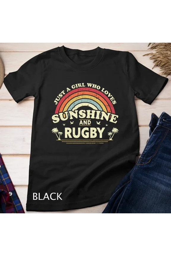 Tee With Rugby Shirt. Just A Girl Who Loves Sunshine And Rugby Unisex T-Shirt