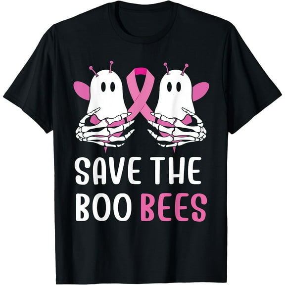 Kiraa Tee With Save The Boobees Boo Bees Skeleton Breast Cancer Halowen Unisex S-5Xl T-Shirt