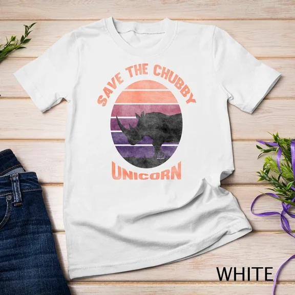 Kiraa Tee With Save The Chubby Unicorn Poaching Rhinoceros Distressed Rhino Unisex S-5Xl T-Shirt Birthday Gifts; For Men & Women