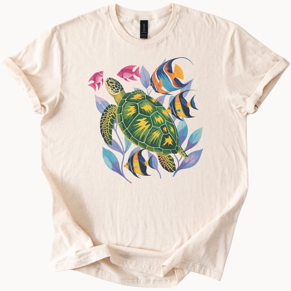 Kiraa Tee With Sea Turtle Tshirt Ocean Reef Graphic Tee Animal Lover Gift Birthday Gifts; For Men & Women