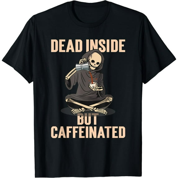 Kiraa Tee With Skeleton Halowen Latte Inside But Caffeinated