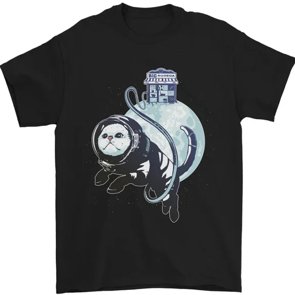 Kiraa Tee With Space Astronaut Cat Mens Womens S-5Xl T-Shirt