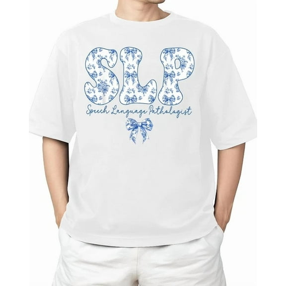Kiraa Tee With Speech Language Pathology Retro Slp Coquette Blue Flower S-5Xl T-Shirt Birthday Gifts; For Men & Women