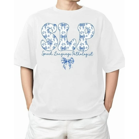 Kiraa Tee With Speech Language Pathology Retro Slp Coquette Blue Flower S-5Xl T-Shirt Birthday Gifts; For Men & Women