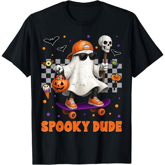 Kiraa Tee With Spooky Dude Boo Ghost Halowen For Toddlers Unisex S-5Xl T-Shirt