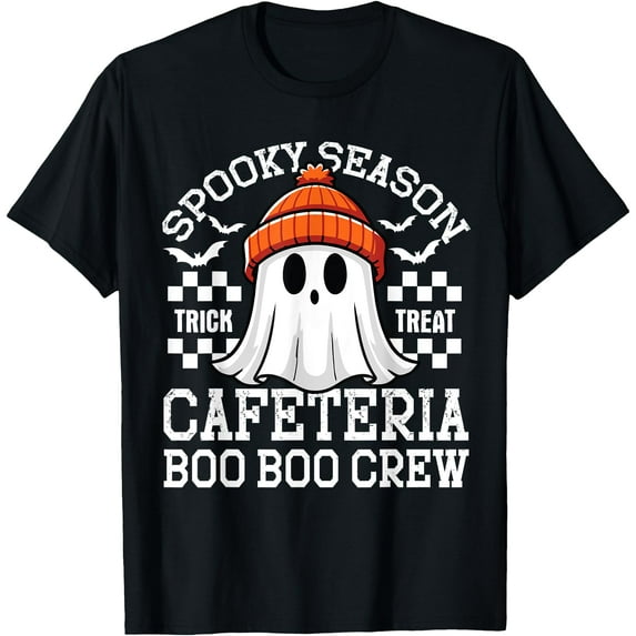 Kiraa Tee With Spooky Season A Cafeteria Boo Crew Teacher Lunch Lady Squad Unisex S-5Xl T-Shirt