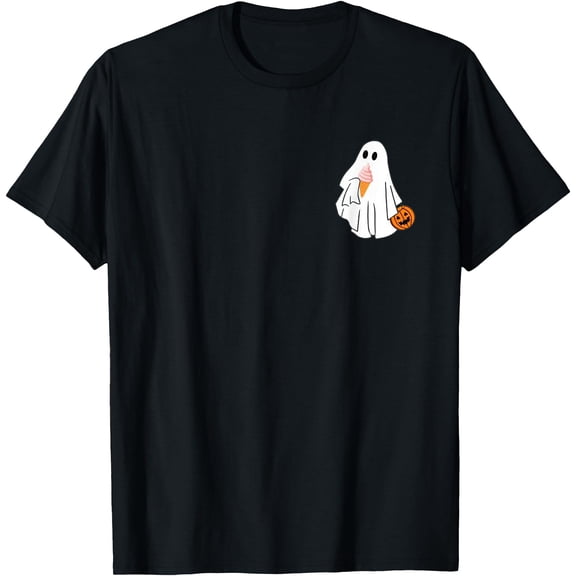 Kiraa Tee With Spooky Season Cute Little Ghost Ice Cream Halowen Unisex S-5Xl T-Shirt