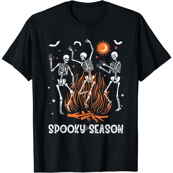 Kiraa Tee With Spooky Season Dancing Skeleton Halowen Funny Cute Unisex S-5Xl T-Shirt