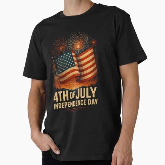 Kiraa Tee With Stars, Stripes & Fireworks – July 4Th Celebration T-Shirt S-5Xl
