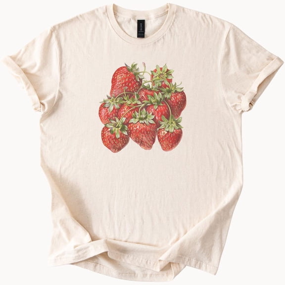 Kiraa Tee With Strawberry Graphic Tee Fruit T Shirt Cute Foodie Top Birthday Gifts; For Men & Women