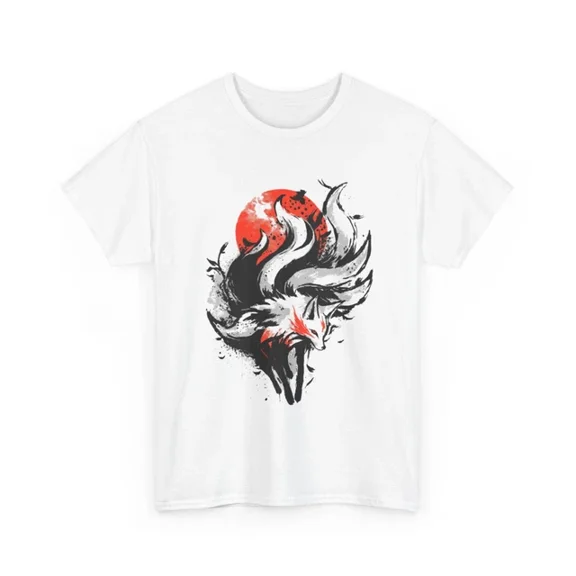 Kiraa Tee With Sumi-E Kitsune T-Shirt S-5Xl Birthday Gifts; For Men & Women