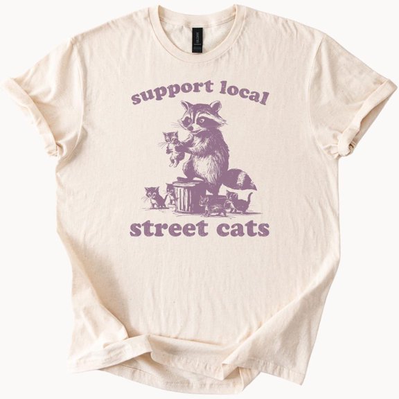 Kiraa Tee With Support Local Street Cats Kitten Lover Tshirt Birthday Gifts; For Men & Women