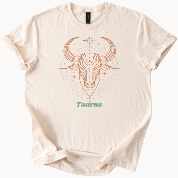 Kiraa Tee With Taurus Zodiac Bull Graphic Tee Astrology Horoscope T Shirt Gift For Him Her Birthday Gifts; For Men & Women