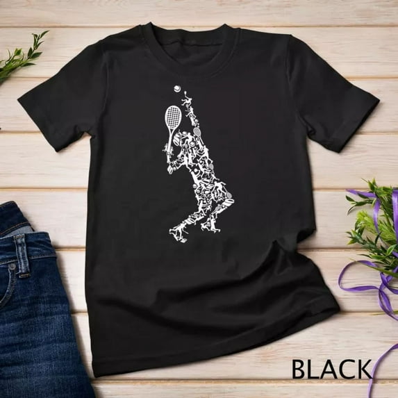 Kiraa Tee With Tennis Silhouette Unisex S-5Xl T-Shirt