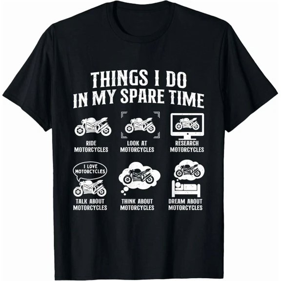 Kiraa Tee With Things I Do In My Spare Time Biker Motorcycle Rider Riding Gift Unisex T-Shirt