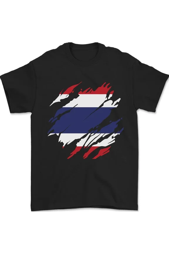 Tee With Torn Thailand Flag Thai Day Football Mens Womens S-5Xl T-Shirt