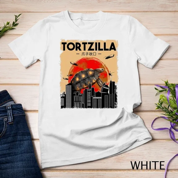 Kiraa Tee With Tortoise Tshirt, Tortzilla Shirt, Funny Turtle Shirt, Turtle Unisex S-5Xl T-Shirt Birthday Gifts; For Men & Women