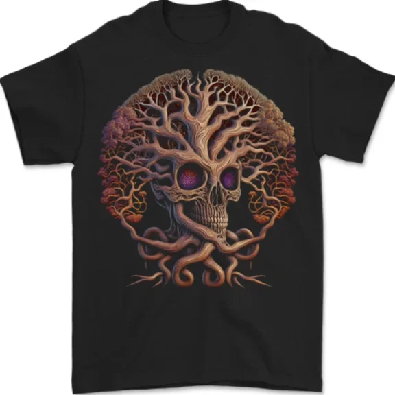 Kiraa Tee With Tree Skull Mens S-5Xl T-Shirt