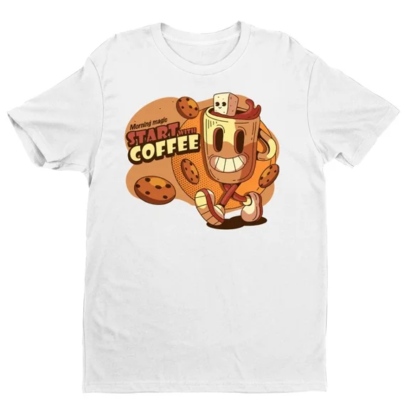Kiraa Tee With Trendy Coffee Shirt, Coffee Lovers Gift, Vintage T-Shirt Women Birthday Gifts; For Men & Women