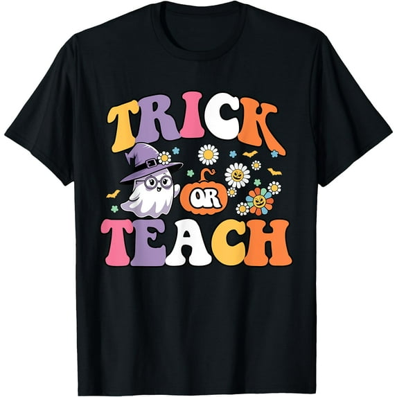 Kiraa Tee With Trick Or Teach Cute Ghost Teacher Spooky Halowen Season Unisex S-5Xl T-Shirt