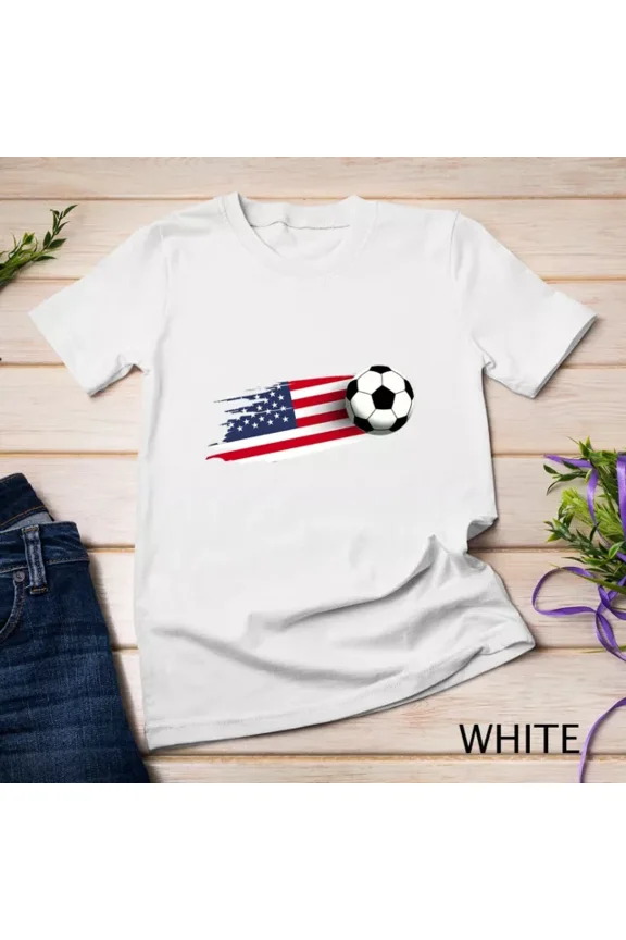 Tee With United States Flag Jersey American Soccer Team American Unisex T-Shirt Birthday Gifts; For Men & Women