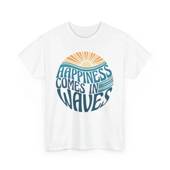 Kiraa Tee With Vacation Mode T-Shirt S-5Xl | Happiness Comes In Waves Tee | Summer T-Shirt S-5Xl Birthday Gifts; For Men & Women