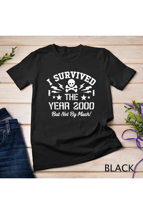 Tee With Vintage 2K I Survived The Year 2000 - But Not By Much_ Unisex T-Shirt
