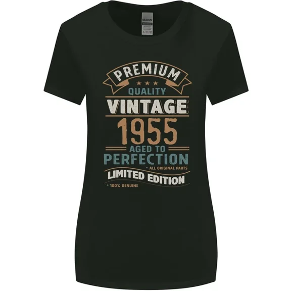 Kiraa Tee With Vintage 70Th Birthday 1955 Womens Womens Wider Cut T-Shirt