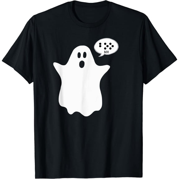 Kiraa Tee With Visual Braille Boo Ghost For Halowen Unisex S-5Xl T-Shirt