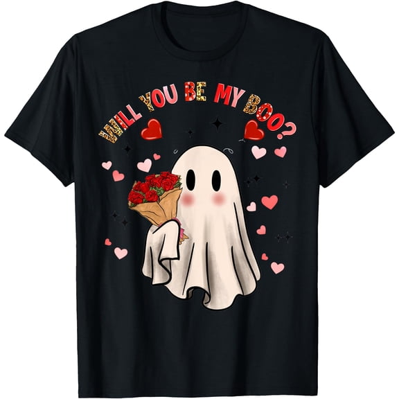 Kiraa Tee With Will You Be My Ghost Boo And Rose Valentine'S Day Couples Unisex S-5Xl T-Shirt