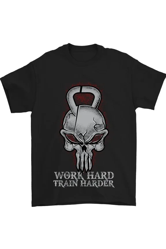 Tee With Work Hard Train Harder Training Top Workout Mens S-5Xl T-Shirt