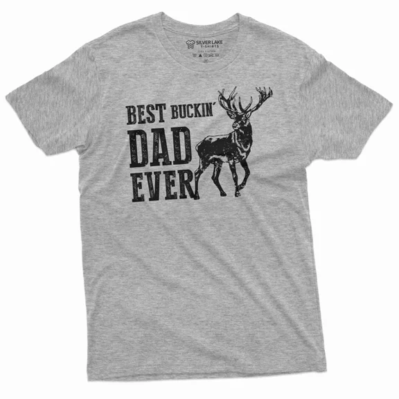 Kiraa Tee with Men'S Best Buckin Dad T-Shirt Hunting Dad Funny Shirt Father'S Day Tee Birthday Gifts; For Men & Women