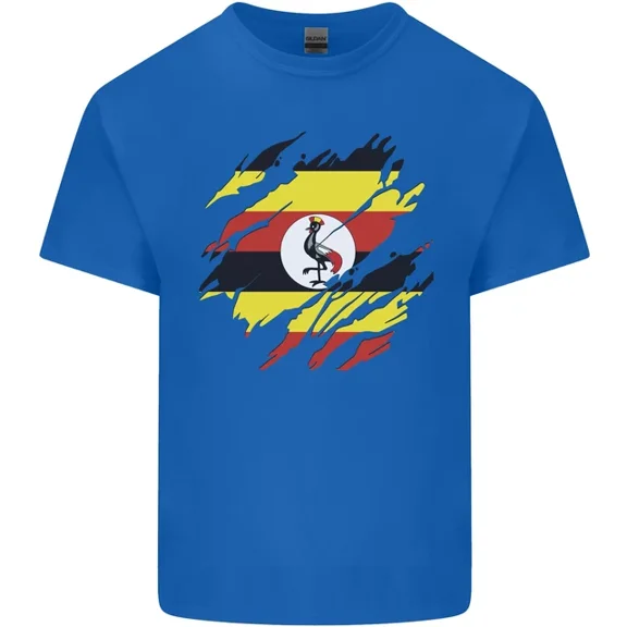 Kiraa Torn Uganda Flag Ugandan Day Football Mens Womens T-Shirt