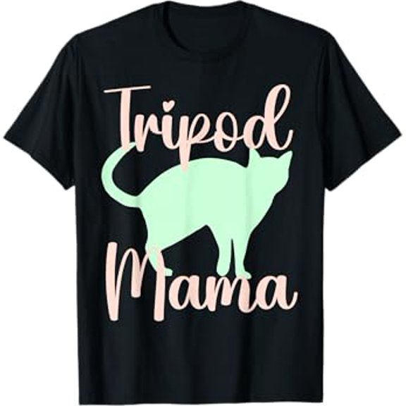 Kiraa Tripod mama mom cat three legs 3 legged kitten kitty owner T-Shirt