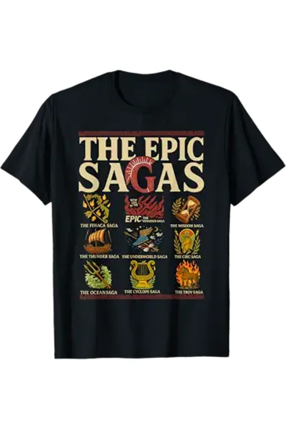 Vintage The Epic Saga Ithaca Odysseus Musical Wisdom Thunder T-Shirt