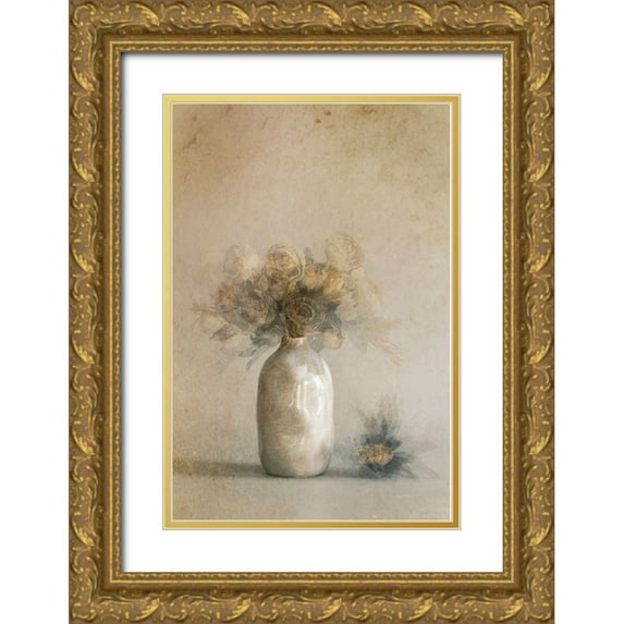 Kiral, Cicek 17x24 Gold Ornate Wood Framed with Double Matting Museum Art Print Titled - Fallen Leaves