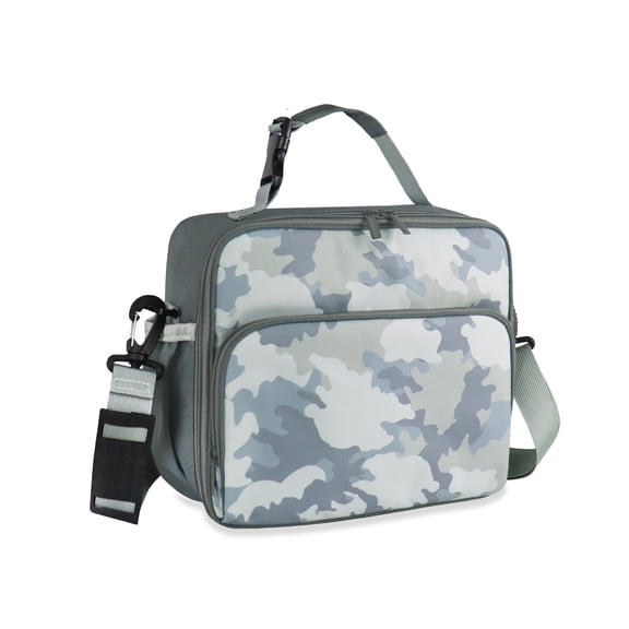 Kiralita Stylish Lunch Bag With Handle Side Bottle Holder For Adults School And Daycare - Camouflage