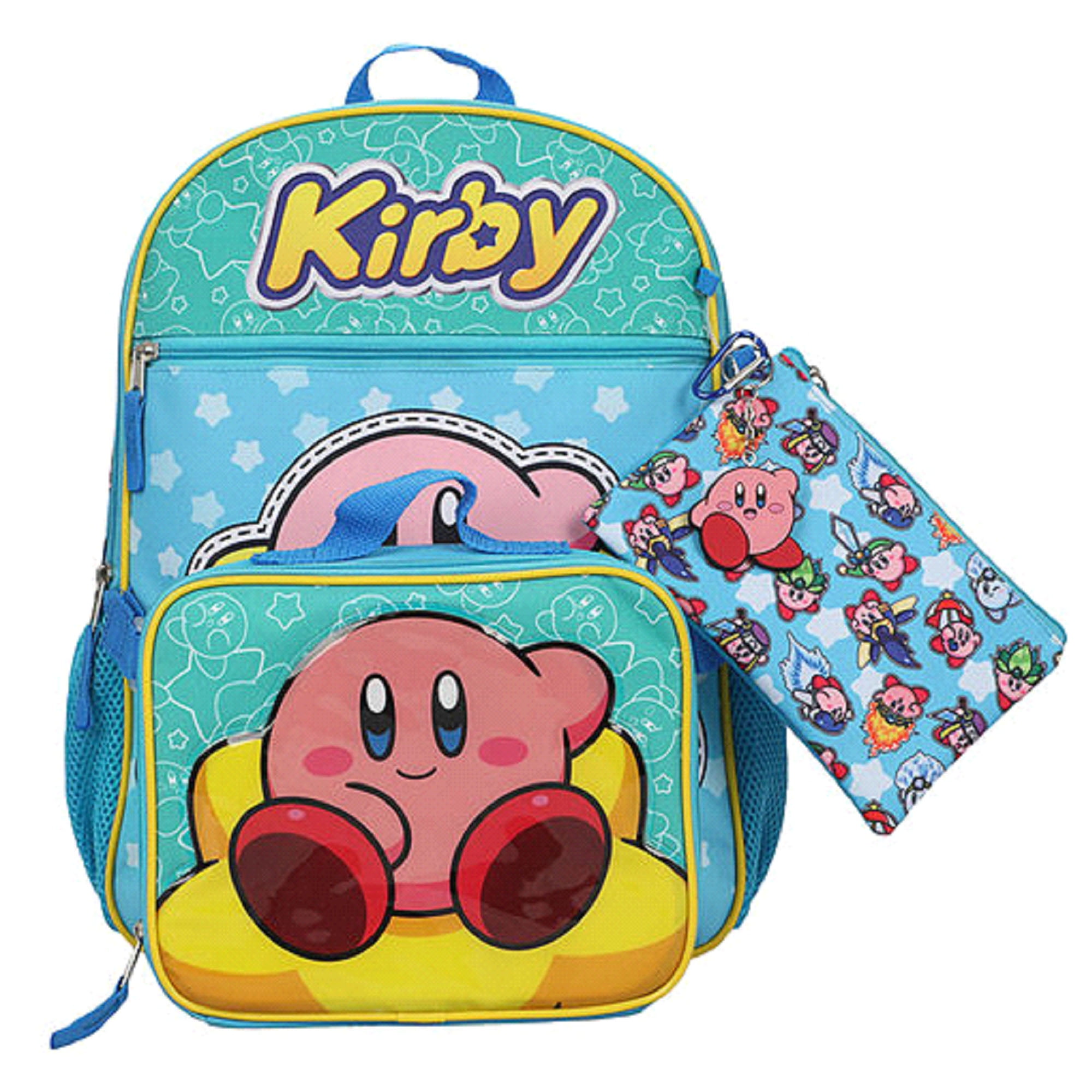 Kirby 5-Piece Blue Backpack w/ Lunch Bag - NEW