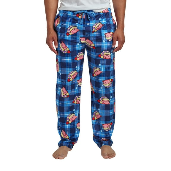 Kirby All-Over Print Men's Lightweight Plush Minkey Fleece Sleep Pajama Pants-Medium