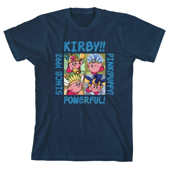 Kirby Anime Four Character Youth Blue Tee - XS