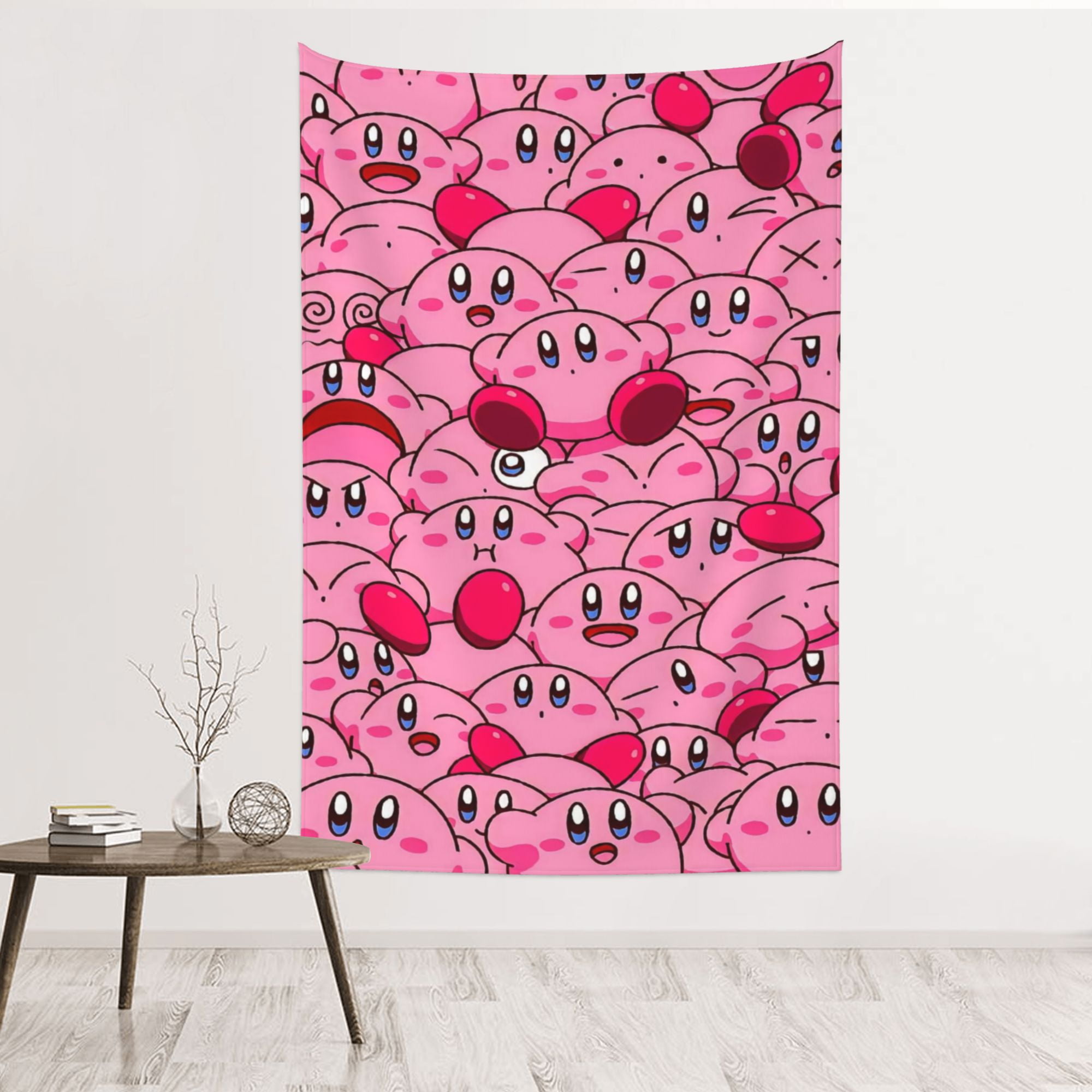 Kirby Anime Tapestry Cute Cartoon Aesthetic Tapestries Wall Art Hanging