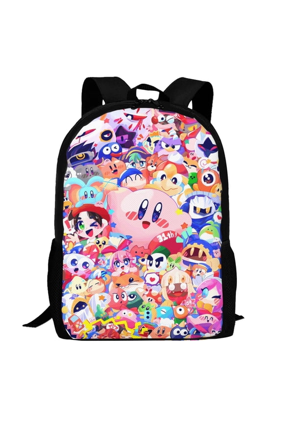 Kirby Backpack,3d Print Laptop Backpack Lightweight Casual Daypack Bookbag Multi-Function Travel Backpack 16.5 In