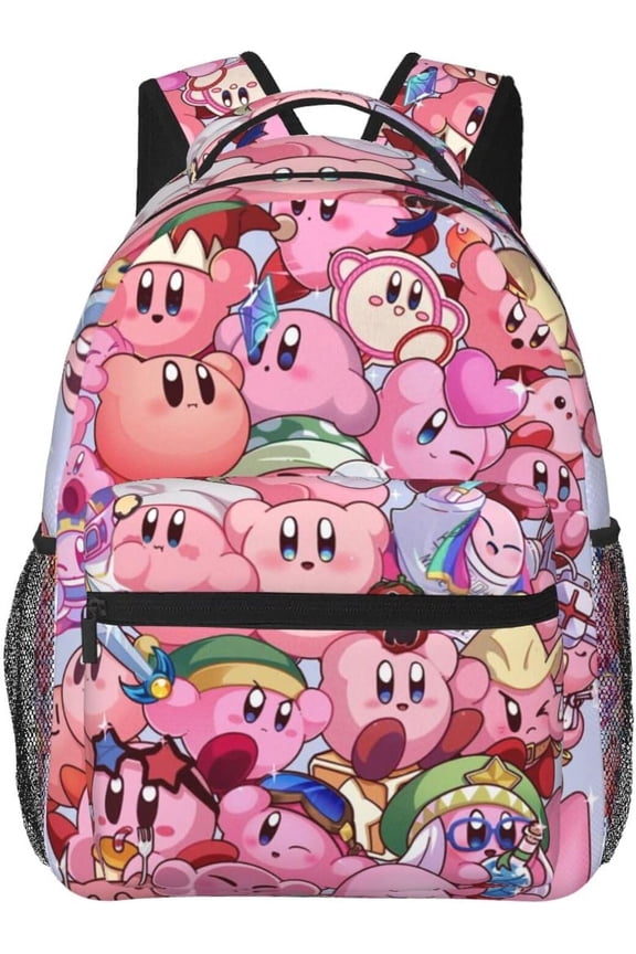 Kirby Backpack Cute Anime Cartoon Casual Travel Bag Casual Classic Fashion Interesting Large Capacity Daypack Rucksack Lightweight Backpacks,Style-1
