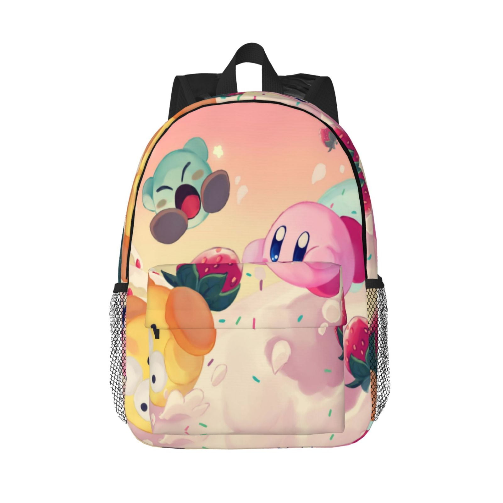 Kirby Backpacks Cartoon Prints Large Capacity Laptop Bags Lightweight ...