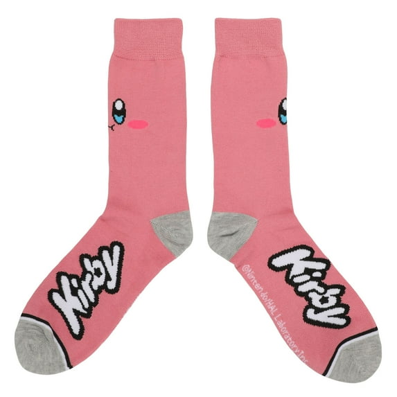 Kirby Big Face Pink Knit Casual Crew Socks