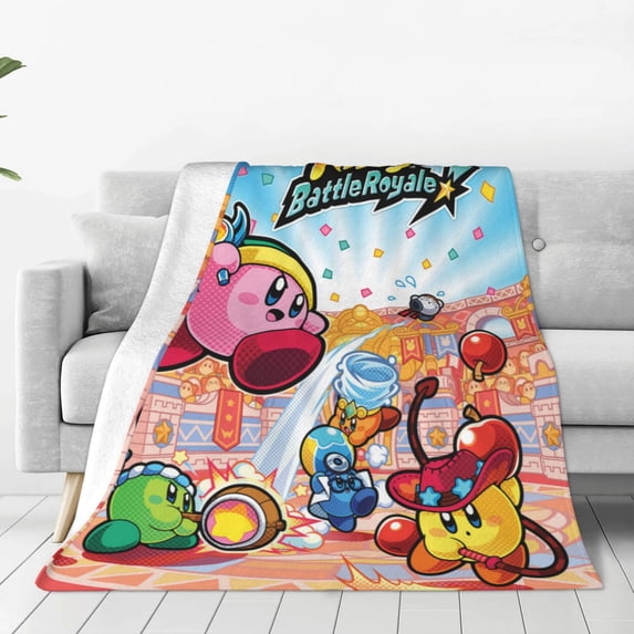 Kirby Blanket Super Soft Cozy Throw Blanket Fuzzy Comfy Flannel Blanket Warm Plush Blankets For Couch, Sofa, Bed 60"X50"